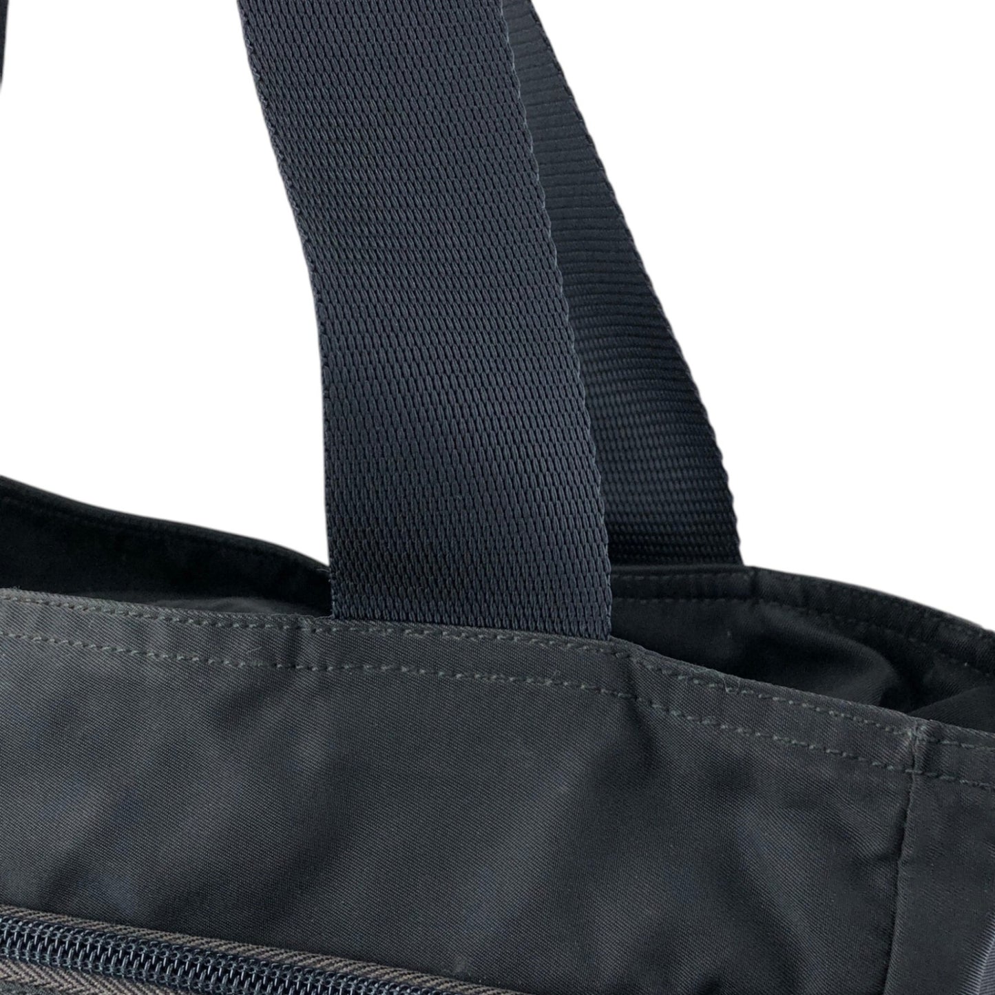 PRADA Tessuto Triangle Logo Totebag Black Vintage ztj777
