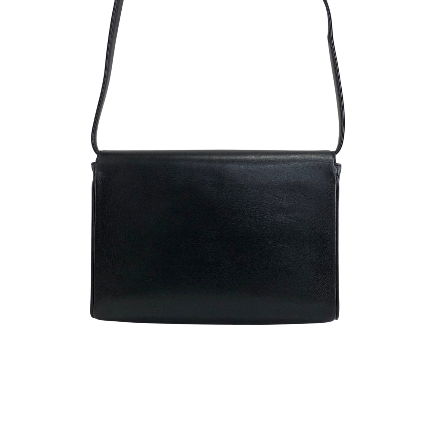 CELINE Blason Crossbody Shoulder bag Black Vintage byue3n