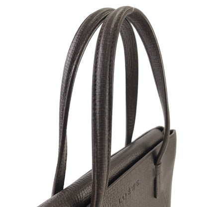 LOEWE Logo Motif Embossed Leather Handbag Brown Vintage k3v6eu