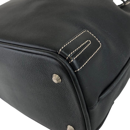 BURBERRY Nova Check Drawstring Shoulder bag Black Vintage 4iaxcb