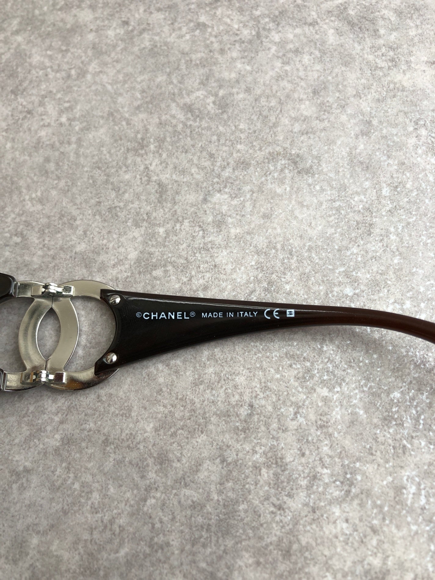 CHANEL Coco Mark Sunglasses Brown Vintage 2naxv6