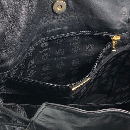 LOEWE Anagram Flamenco Drawstring Shoulder bag Black Vintage ak5uss