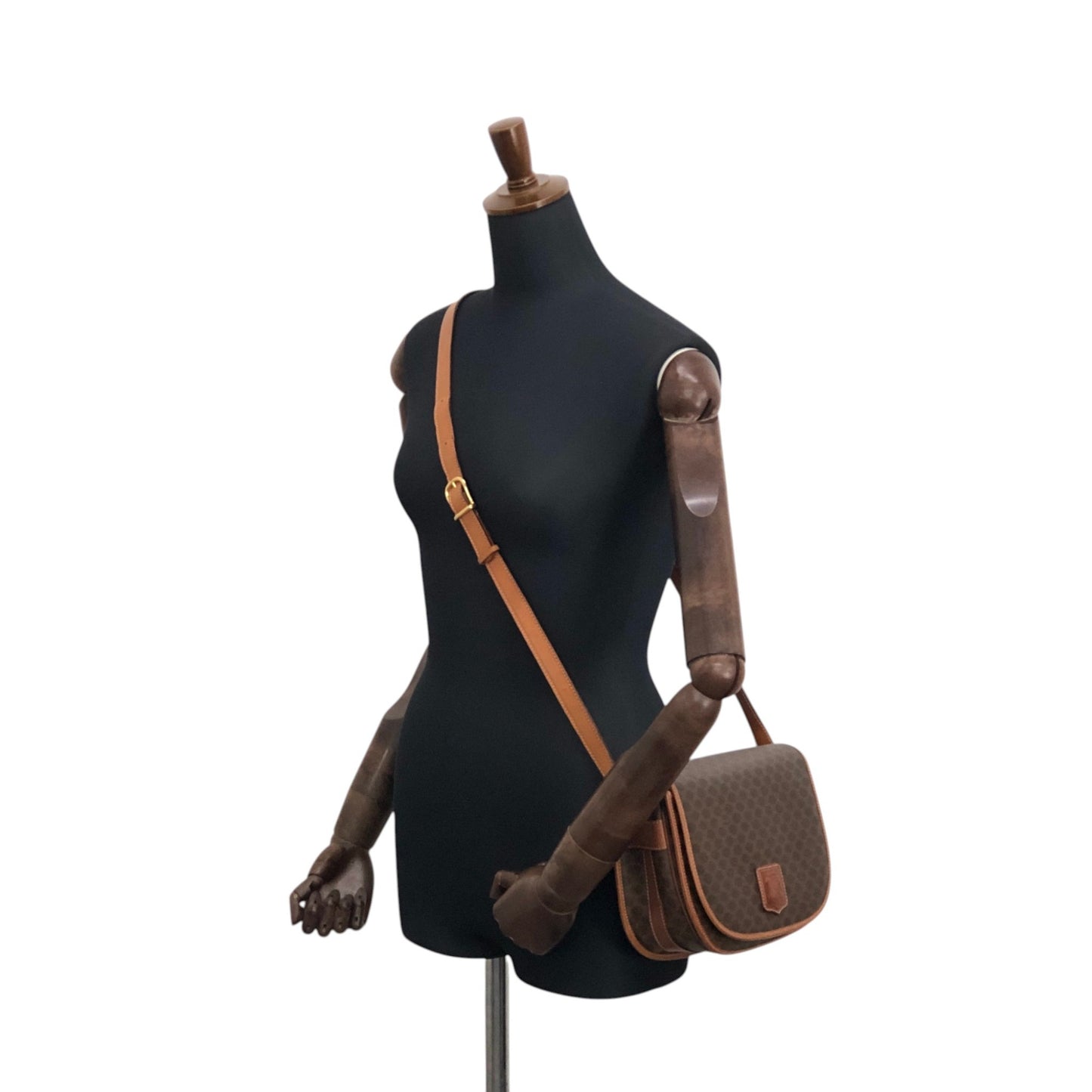 CELINE Macadam Blason Shoulder bag Brown Vintage 23vr8y