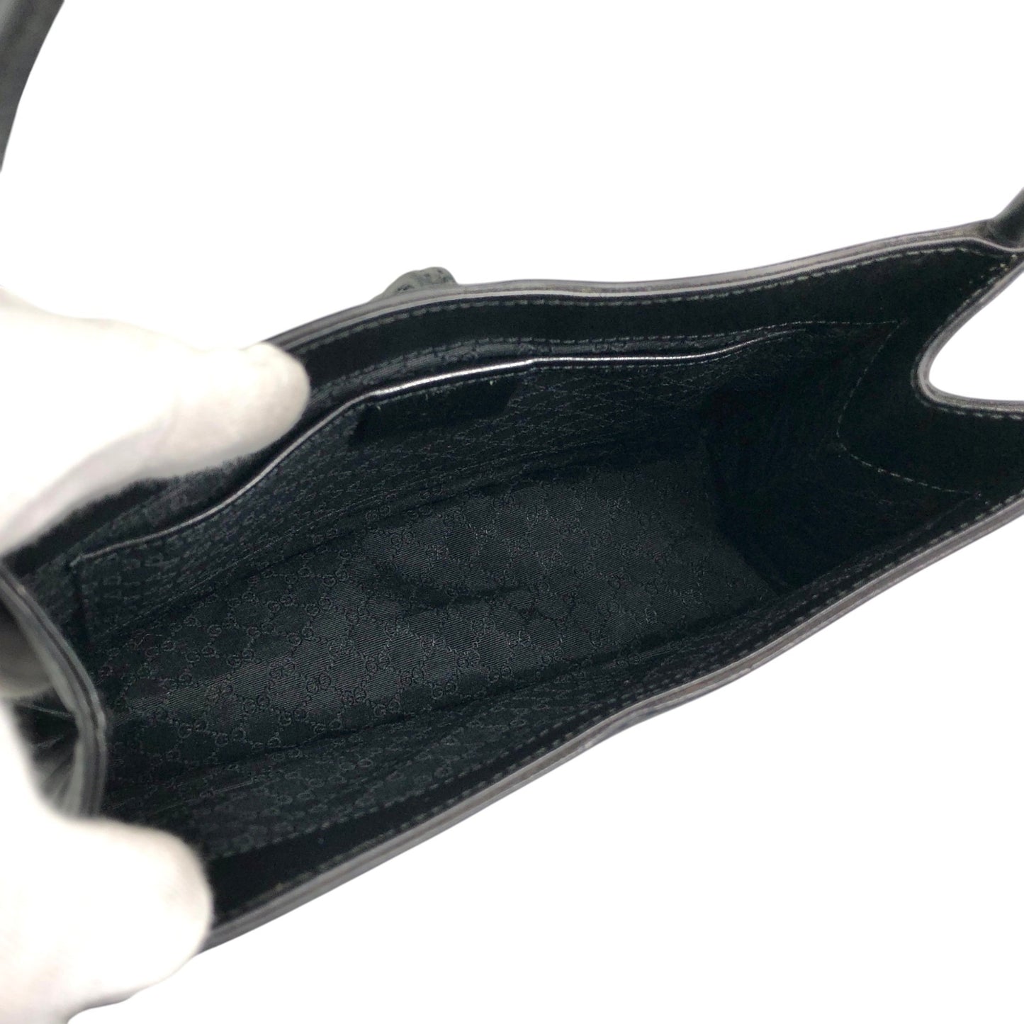 GUCCI Logo Shoulder bag Black Vintage 5yfah2