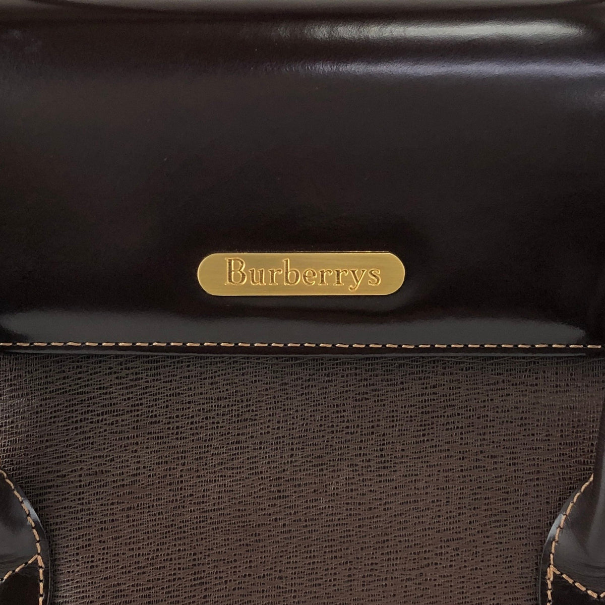 BURBERRY Logo Handbag Brown Vintage fpn5te
