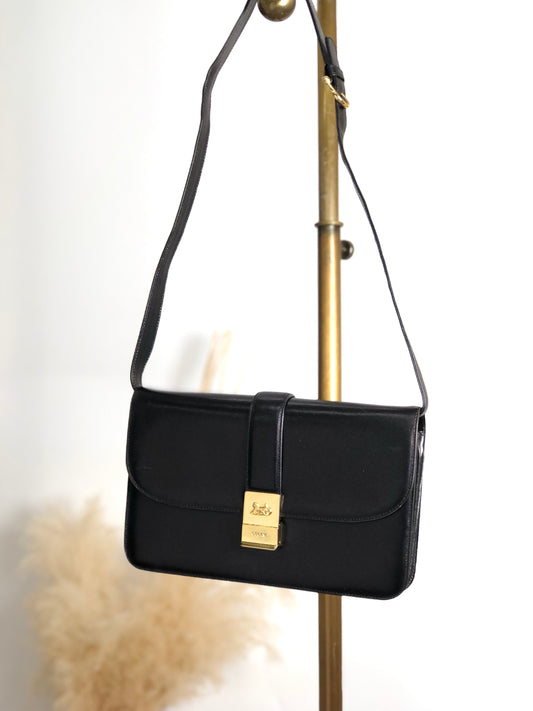 CELINE Horse Carriage Shoulder bag Black Vintage nwv32c