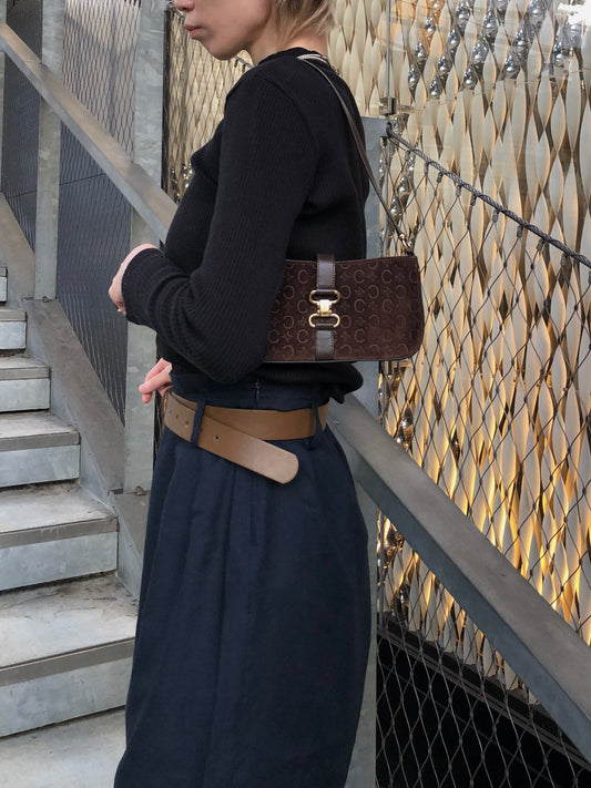 CELINE Horse Bit Shoulder bag Brown Vintage jvhfaj