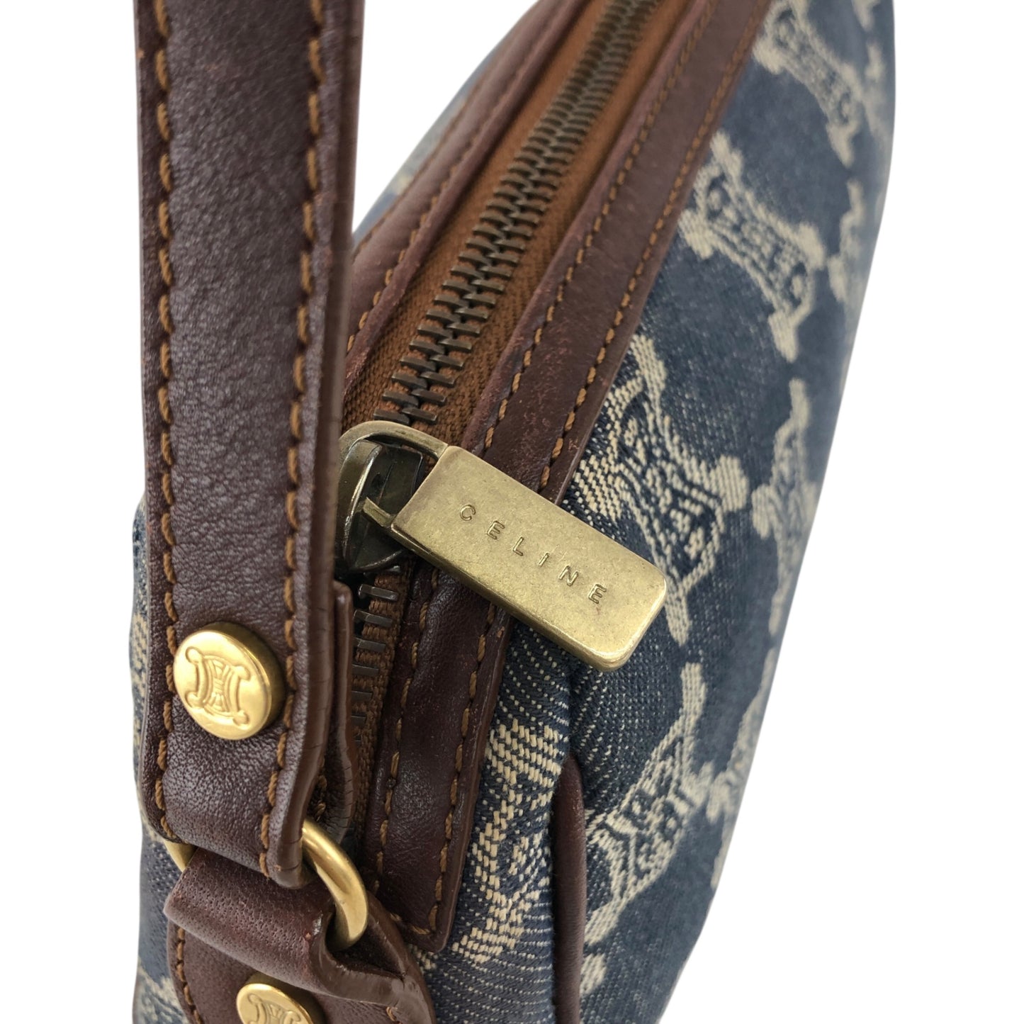 CELINE Paris Macadam Handbag Indigo Vintage 5tscu3