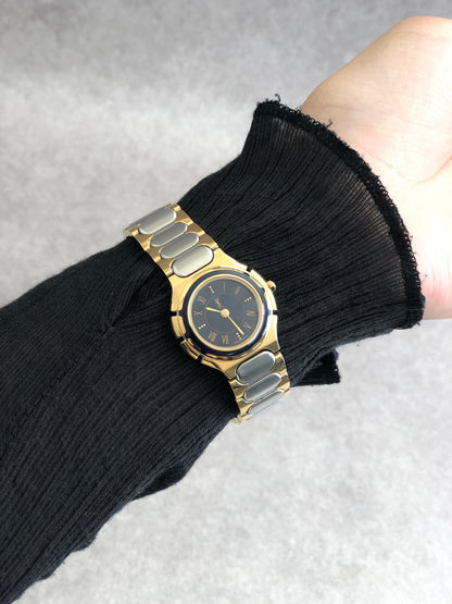 Yves Saint Laurent YSL Logo Watch Silver×Gold 527921 Vintage uy8xst