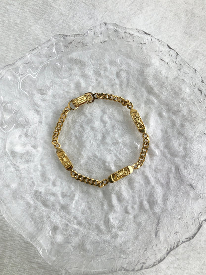 CELINE Horse Carriage Bracelet Gold Vintage reb2u4