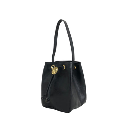 Christian Dior CD Logo Drawstring Small Handbag Black Vintage 8u4aph
