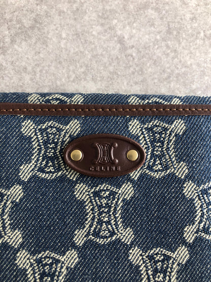 CELINE Triomphe Blason Folded Wallet Indigo Vintage 3pep8h
