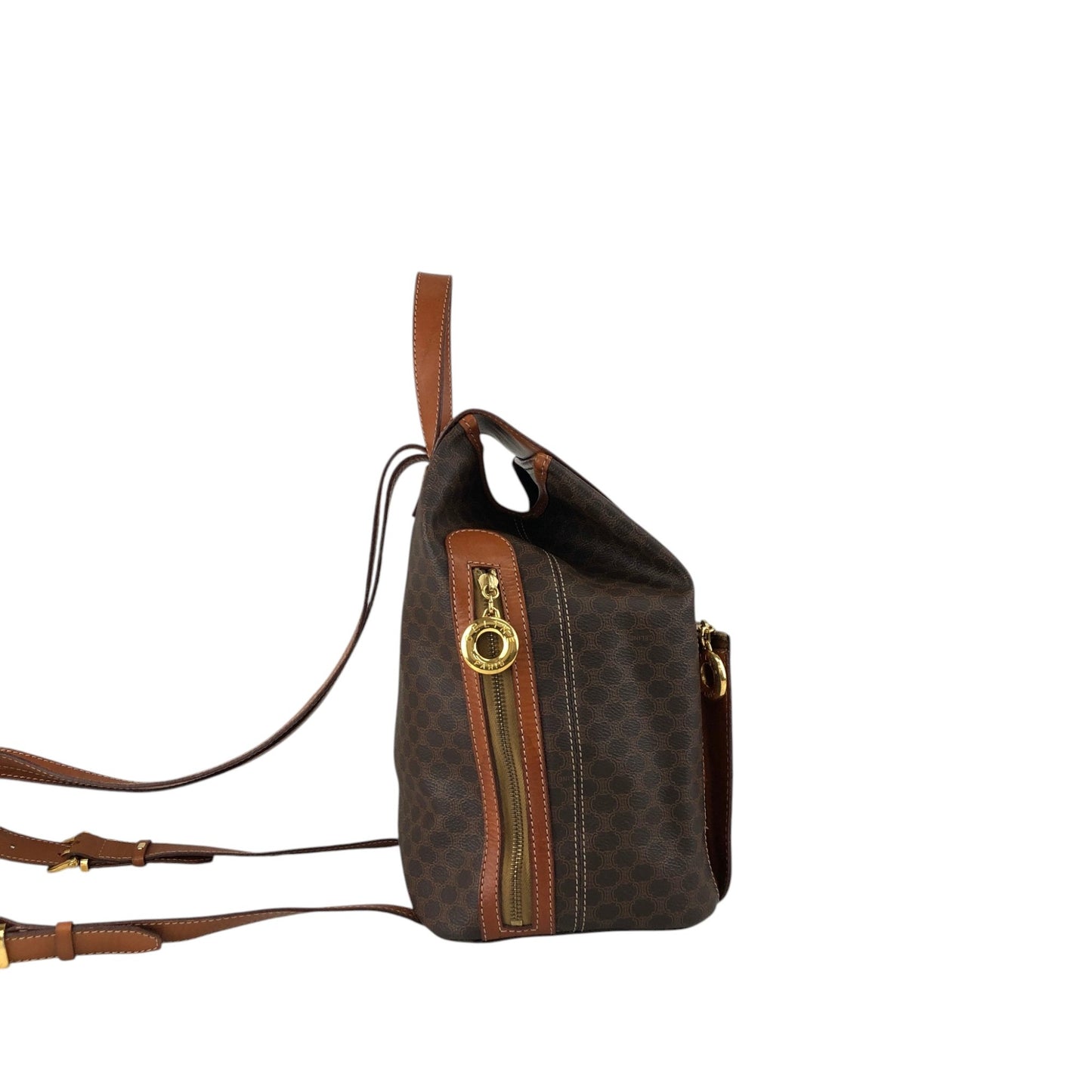 CELINE Macadam Triomphe Flap Backpack Brown Vintage mesz66
