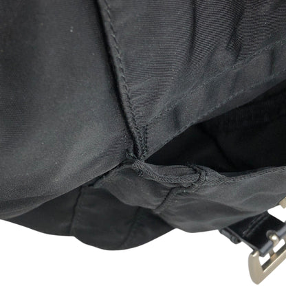 PRADA 三角形標誌雙口袋背包黑色復古 482mjk