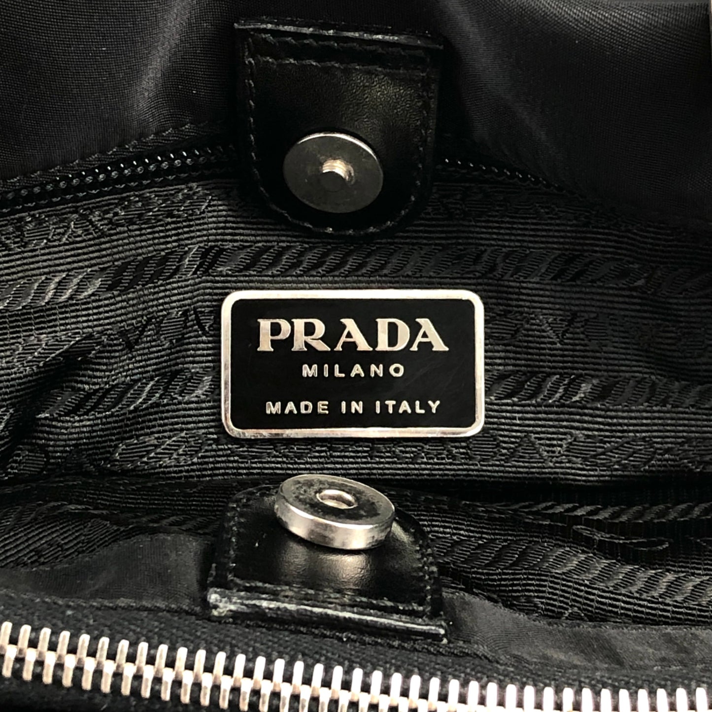 PRADA Tessuto Triangle Logo Totebag Black Vintage x4un45