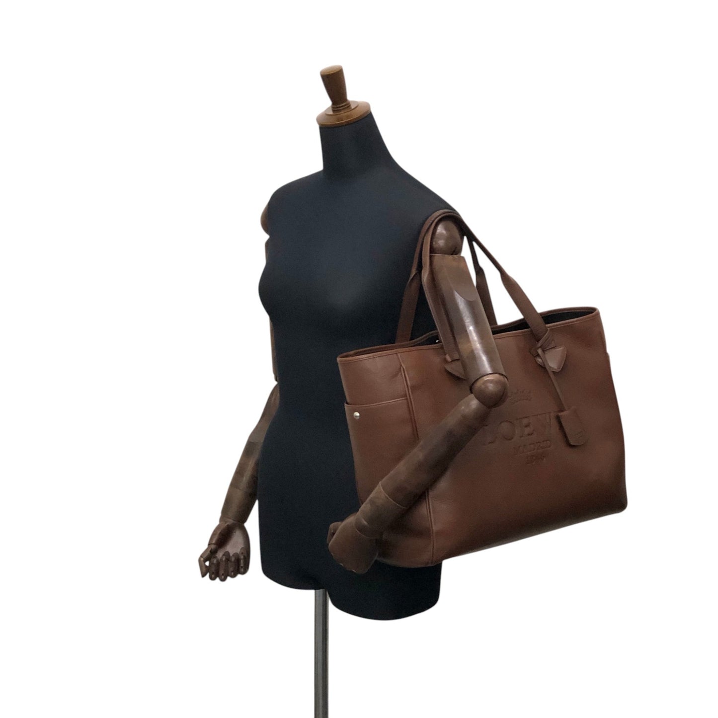 LOEWE Logo Embossed Totebag Brown Vintage 6rmryp