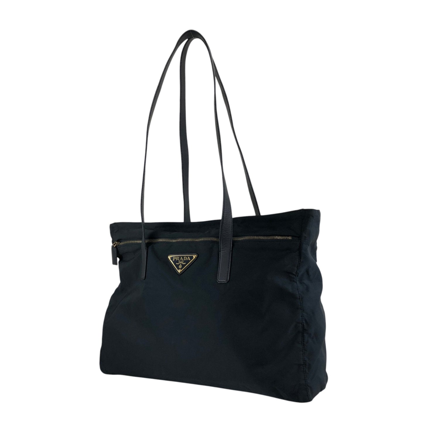 PRADA Tessuto Triangle Logo Totebag Black Vintage nvkgms