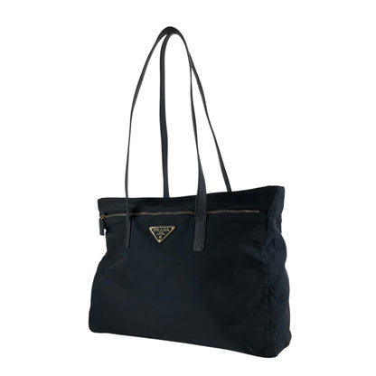 PRADA Tessuto Triangle Logo Totebag Black Vintage nvkgms