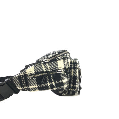 SAINTLAURENT PARIS Fabric Sling Bag Black White Vintage y3fayf