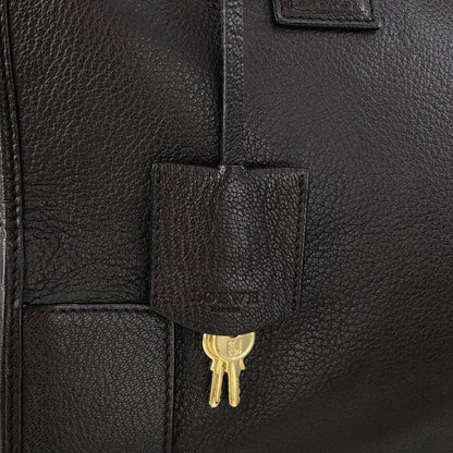 LOEWE Amazona36 Anagram Handbag Boston bag Dark Brown Vintage ihmrwb