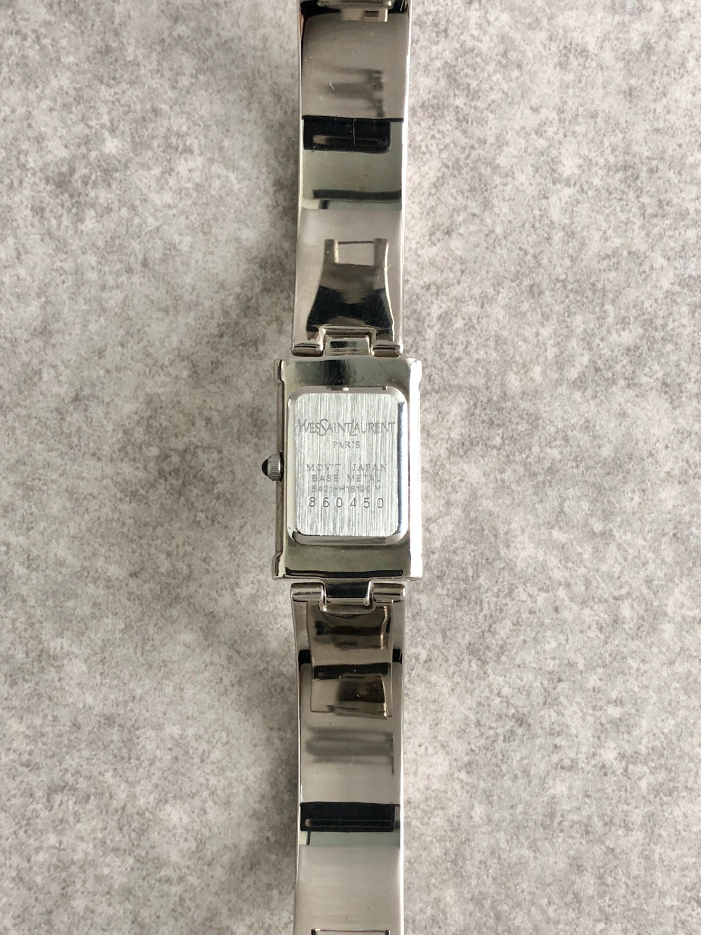 Yves Saint Laurent Logo Motif Quartz Watch Silver Vintage z5vmz5