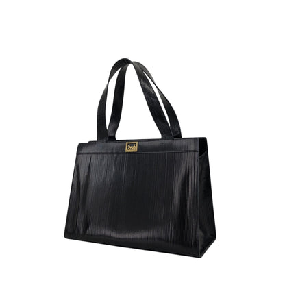 CELINE Horse Carriage Two-way Handbag Shoulder bag Black Vintage 3v3pu8