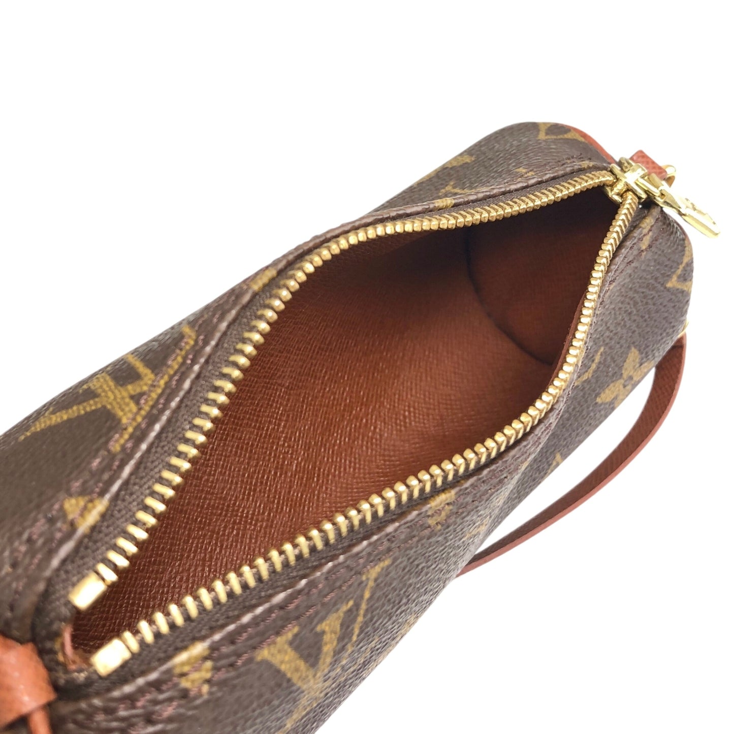 LOUIS VUITTON Monogram Handbag Pouch Brown Vintage 537a4y