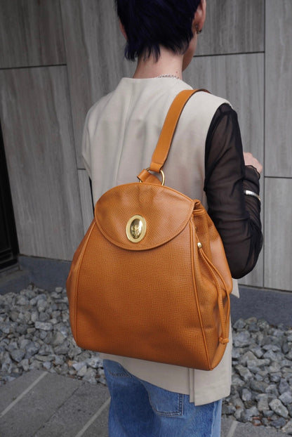 Christian Dior CD Logo Backpack Brown Vintage 43i8tp
