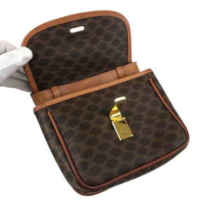 CELINE Macadam Logo Shoulder bag Brown Vintage ajpy3m