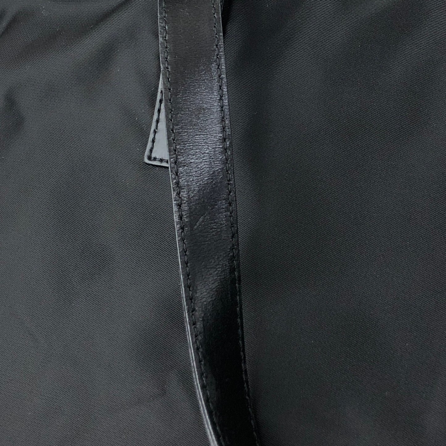 PRADA Tessuto Triangle Logo Handbag Totebag Black Vintage cxhrm8