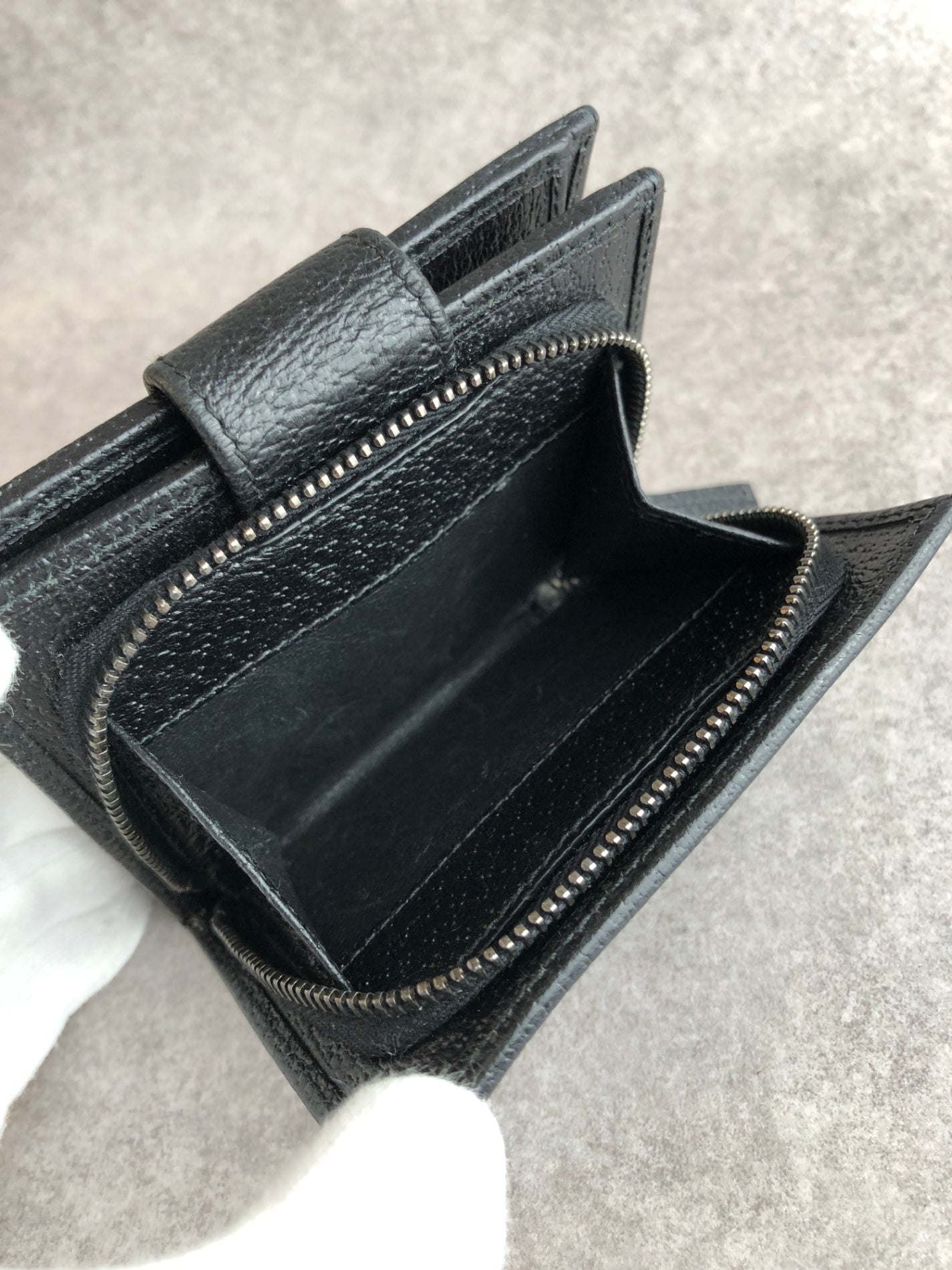 GUCCI GG Canvas Logo Folded Wallet Navy Vintage exbbcp