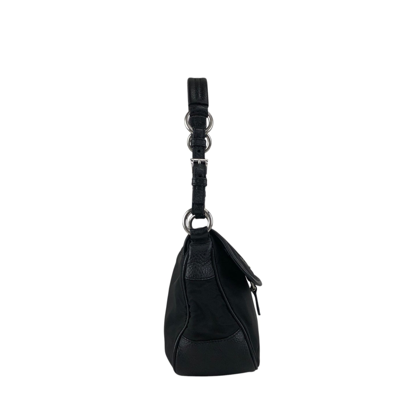PRADA Triangle Logo Shoulder bag Hobobag Black Vintage ytkjet