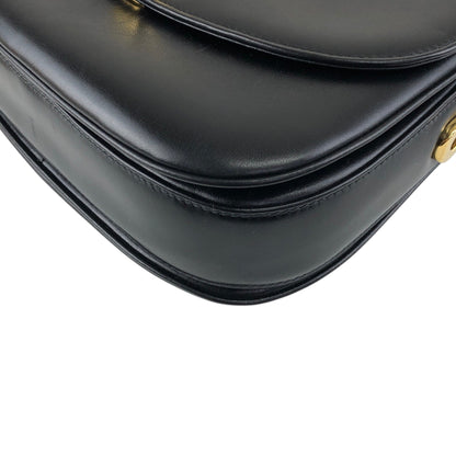 CELINE Blason Front Buckle Shoulder bag Black Vintage ery5dr
