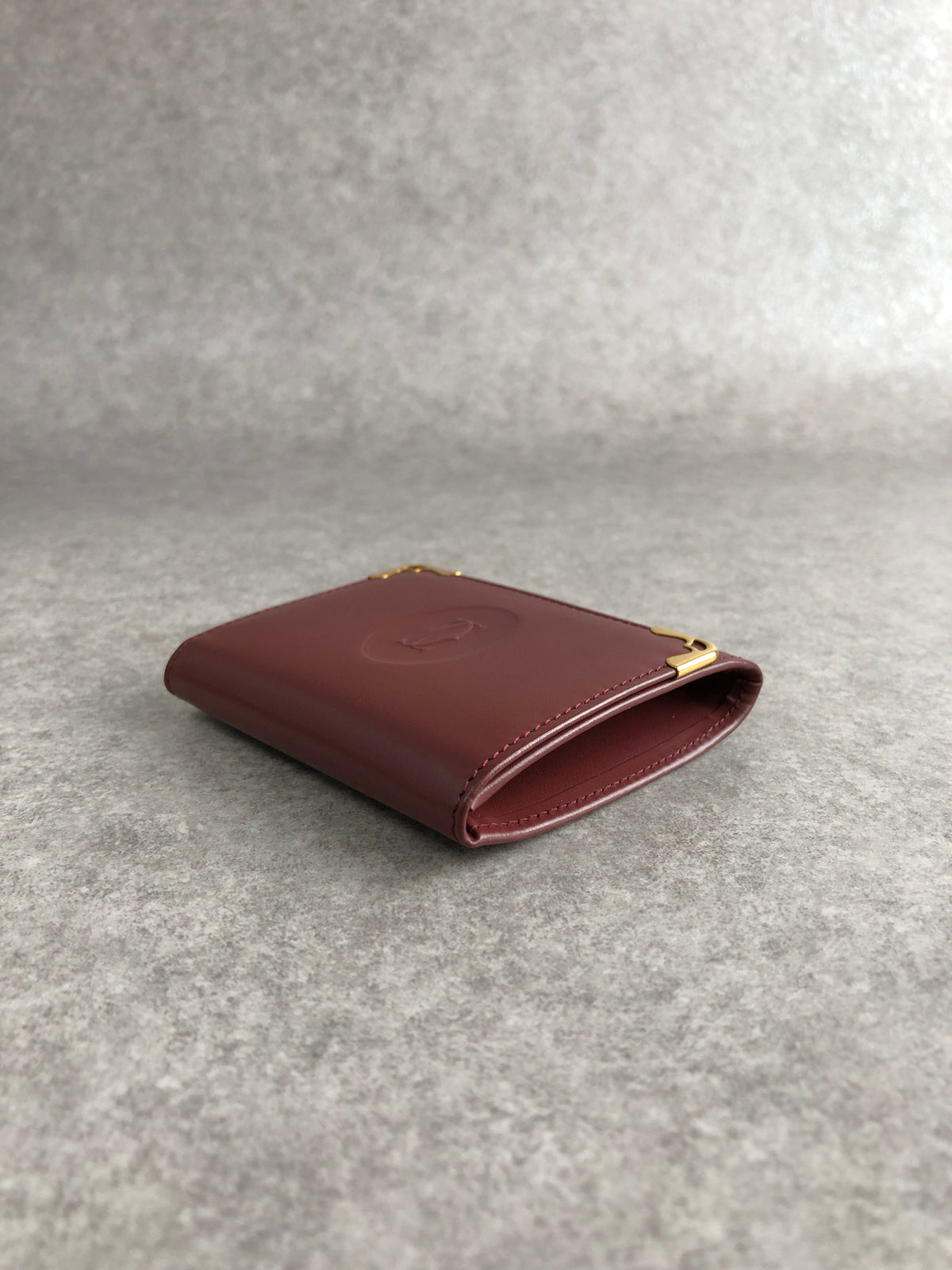 Cartier Logo Coin Purse Bordeaux Vintage e6ft7j
