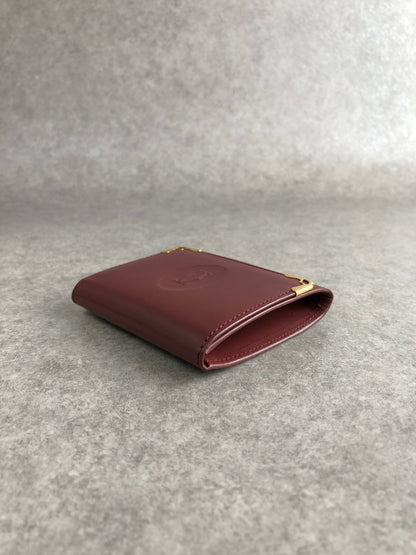 Cartier Logo Coin Purse Bordeaux Vintage e6ft7j