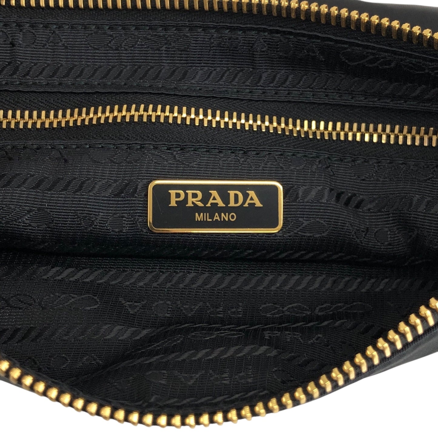 PRADA Logo Shoulder bag Black Vintage w5h4j5