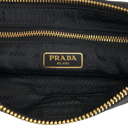 PRADA Logo Shoulder bag Black Vintage w5h4j5
