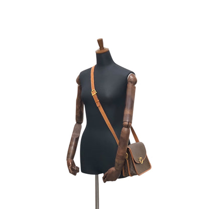 CELINE Macadam Horse Bit Shoulder bag Brown Vintage 3w54jc