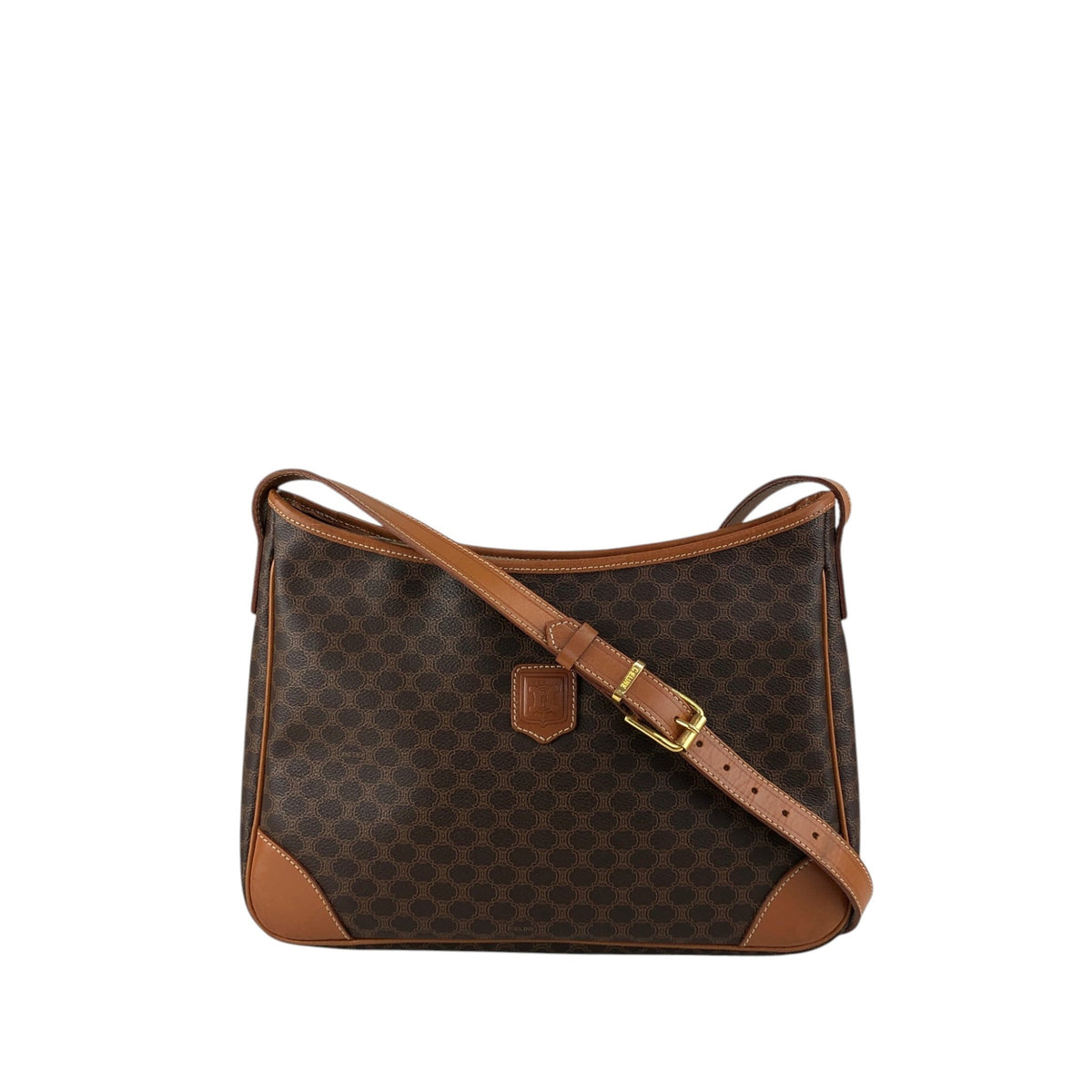 CELINE Macadam Blason Shoulder bag Hobobag Brown Vintage mtbfvr