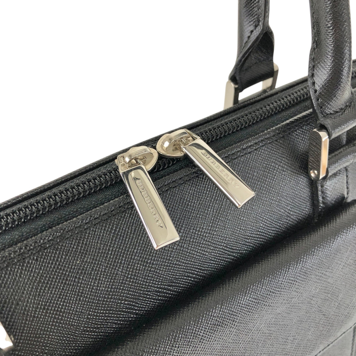 BURBERRY Logo Front Pocket Handbag Black Vintage rvwki4