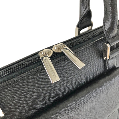 BURBERRY Logo Front Pocket Handbag Black Vintage rvwki4