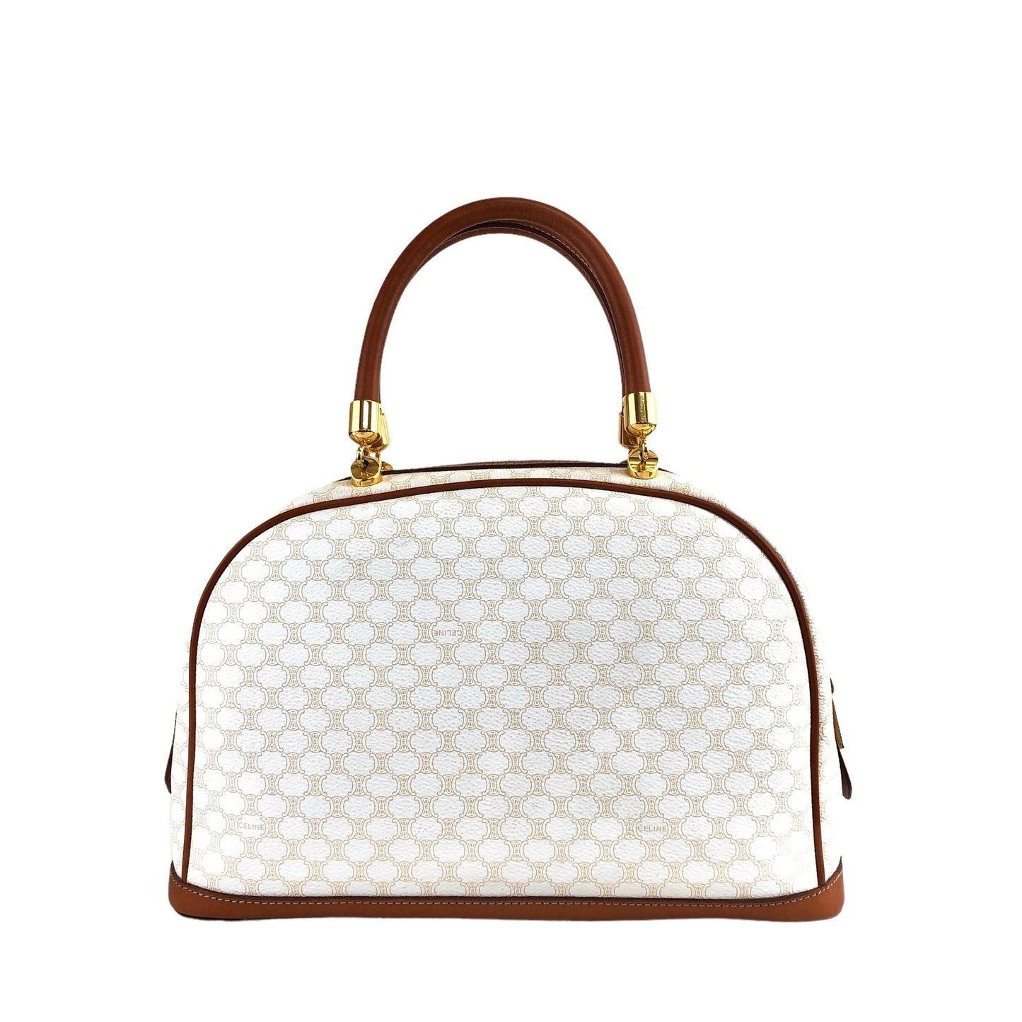 CELINE Macadam Blason Handbag White Vintage nvdawv