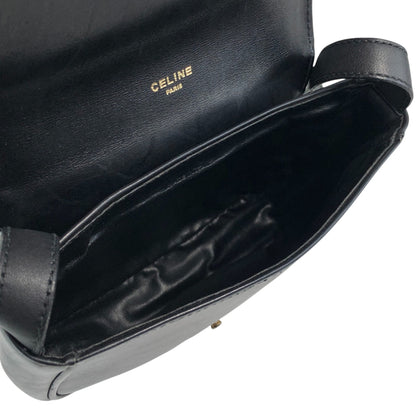 CELINE Triomphe Shoulder bag Black Vintage g3k6b3