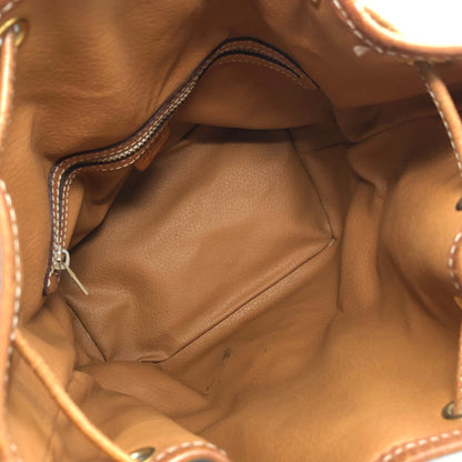 CELINE Macadam Blason Drawstring Shoulder bag Brown Vintage 7zaha3
