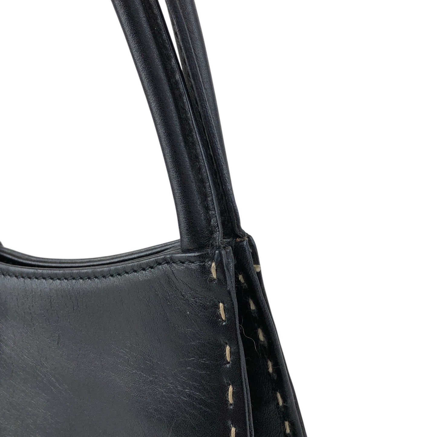 GUCCI Logo Shoulder bag Black Vintage 5yfah2