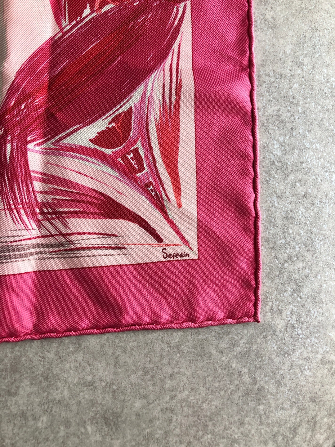 HERMES SILK Scarf Pink Vintage dmp2j5