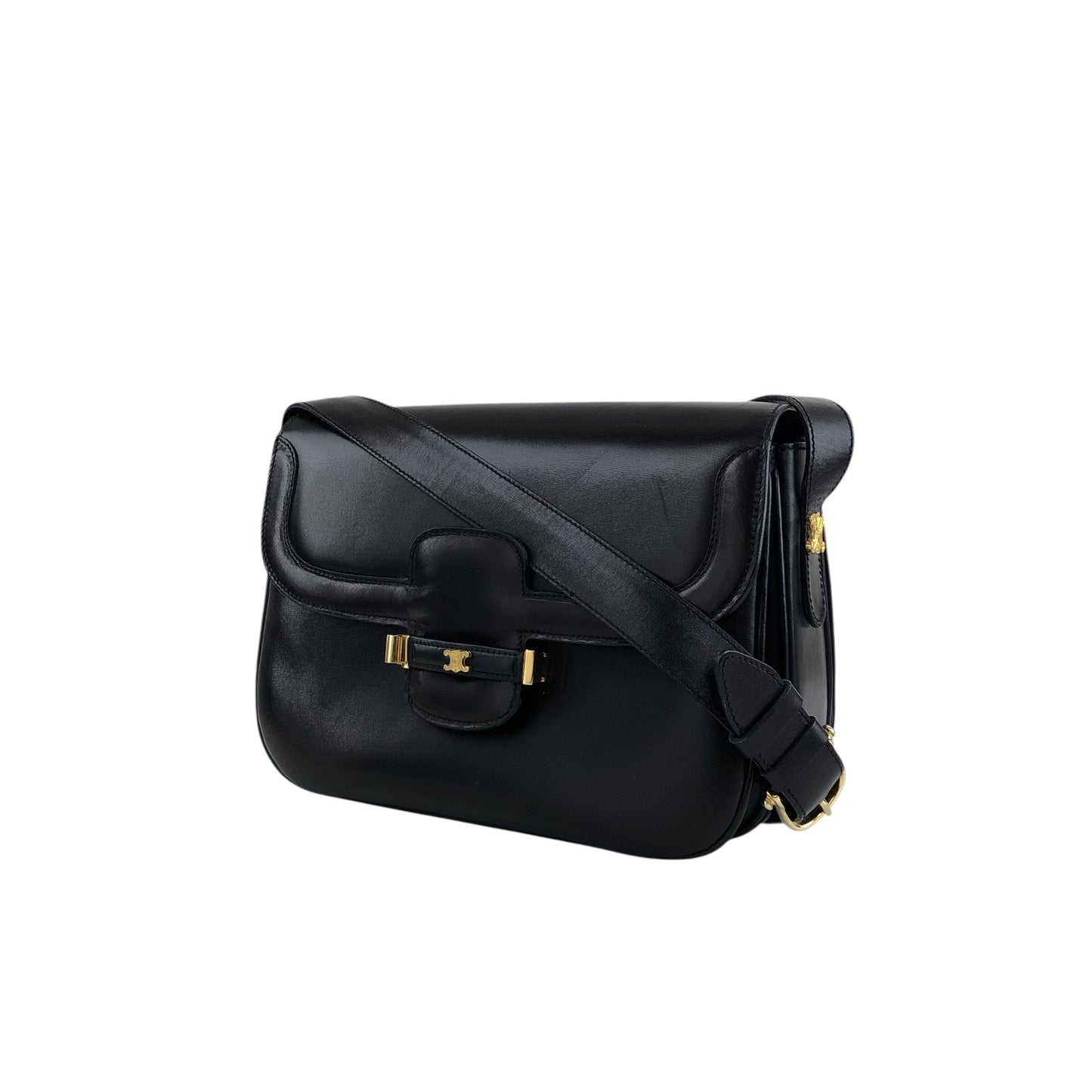 CELINE Blason Shoulder bag Black Vintage ikbdre