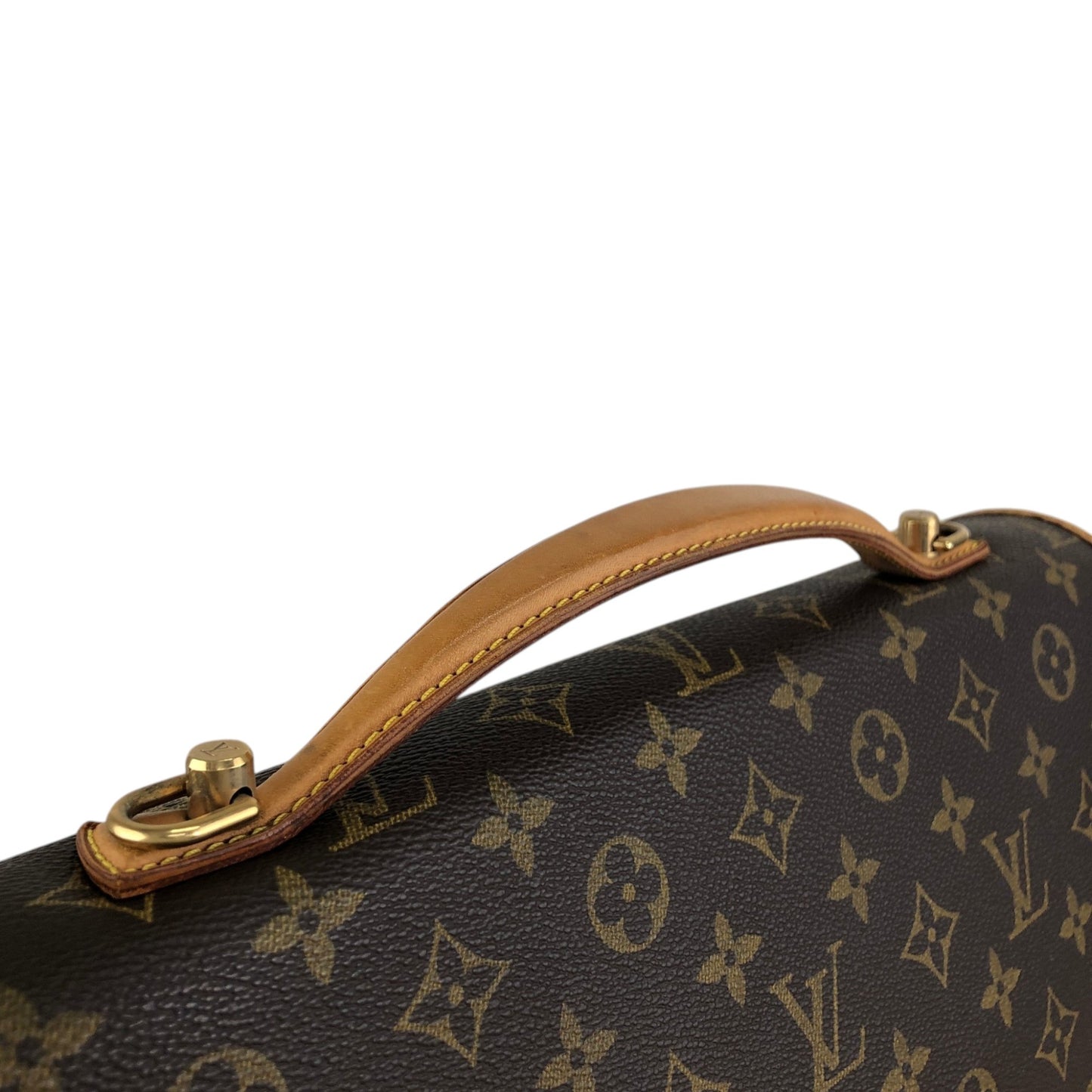 LOUIS VUITTON Monogram Front Buckle Two-way Handbag Shoulder bag Brown Vintage 5id2zj