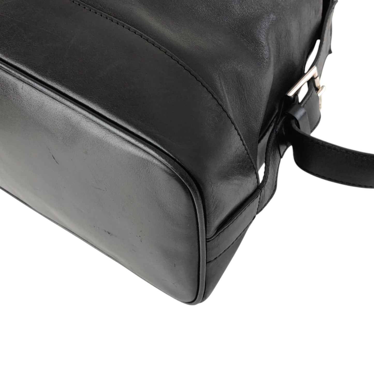 CELINE Triomphe Logo Handbag Black Vintage 5y5pjn