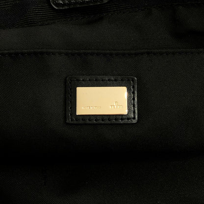 FENDI Logo Charm Handbag Totebag Black Vintage sgtpj5